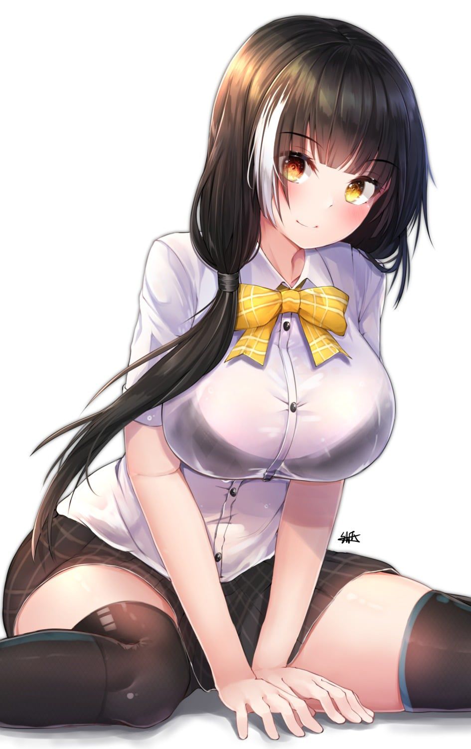 If such a cute beautiful girl in uniform walks around the city, you will want to rape her~. 3