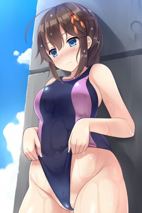 【Secondary erotic】 Here is an erotic image of a girl wearing a swimsuit with suppressed and buttocks very 2