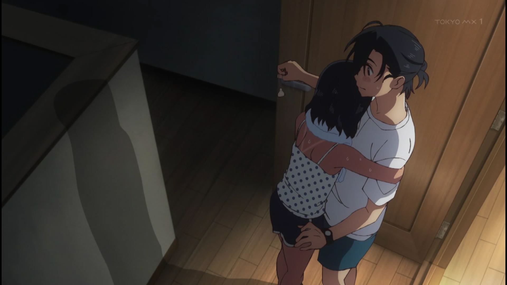 Erotic scene where the girl's echi stripe bread becomes full view in the anime "Summer Time Render" episode 1! 19