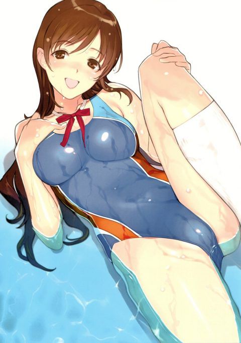 【Secondary erotic】 Here is an erotic image of a girl with an obscene body line in a swimming swimsuit 16