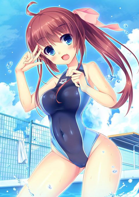 【Secondary erotic】 Here is an erotic image of a girl with an obscene body line in a swimming swimsuit 19