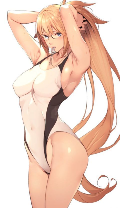 【Secondary erotic】 Here is an erotic image of a girl with an obscene body line in a swimming swimsuit 21