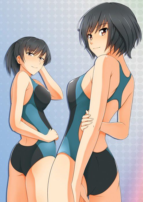 【Secondary erotic】 Here is an erotic image of a girl with an obscene body line in a swimming swimsuit 23