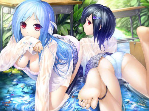 【Secondary erotic】 Here is an erotic image of a girl whose underwear and are very from wet clothes 18