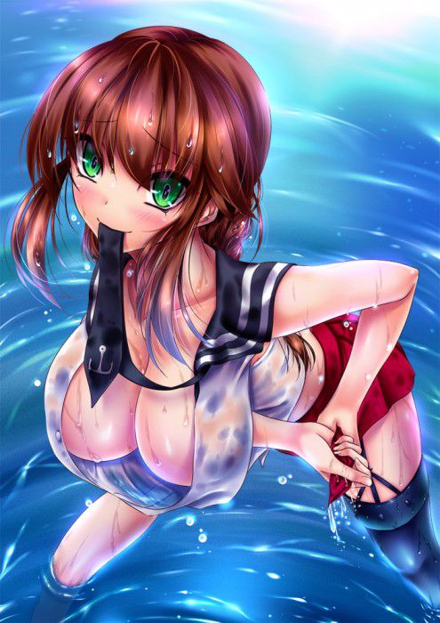 【Secondary erotic】 Here is an erotic image of a girl whose underwear and are very from wet clothes 9