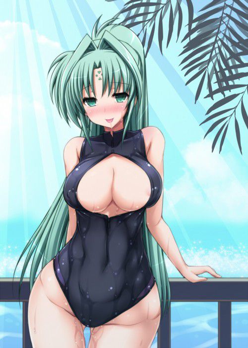 【Secondary erotic】 A girl wearing a swimming swimsuit with a feeling of pitching with a pitch sucking on the body 21