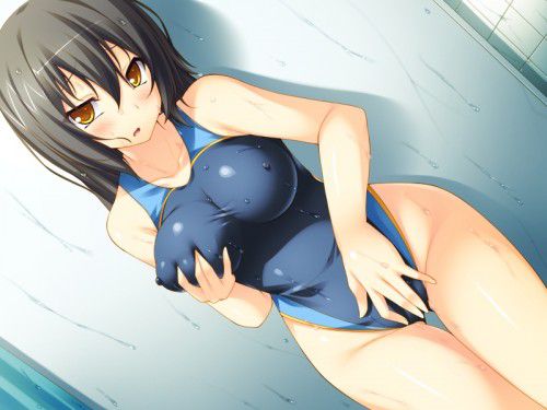 【Secondary erotic】 A girl wearing a swimming swimsuit with a feeling of pitching with a pitch sucking on the body 24