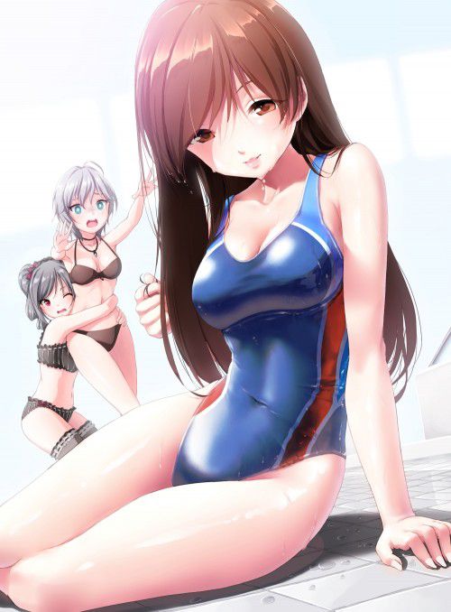 【Secondary erotic】 A girl wearing a swimming swimsuit with a feeling of pitching with a pitch sucking on the body 25