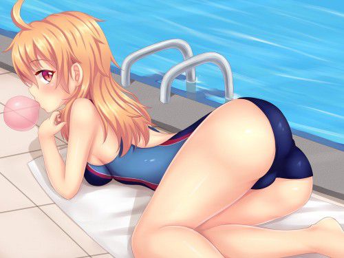 【Secondary erotic】 A girl wearing a swimming swimsuit with a feeling of pitching with a pitch sucking on the body 30