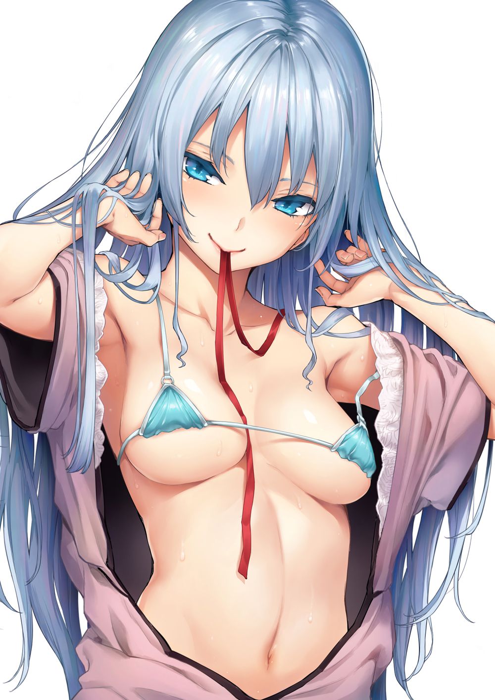 【Secondary】 Erotic image of an exposed slutless micro bikini beauty who is sure to wear such a thing on the beach 51