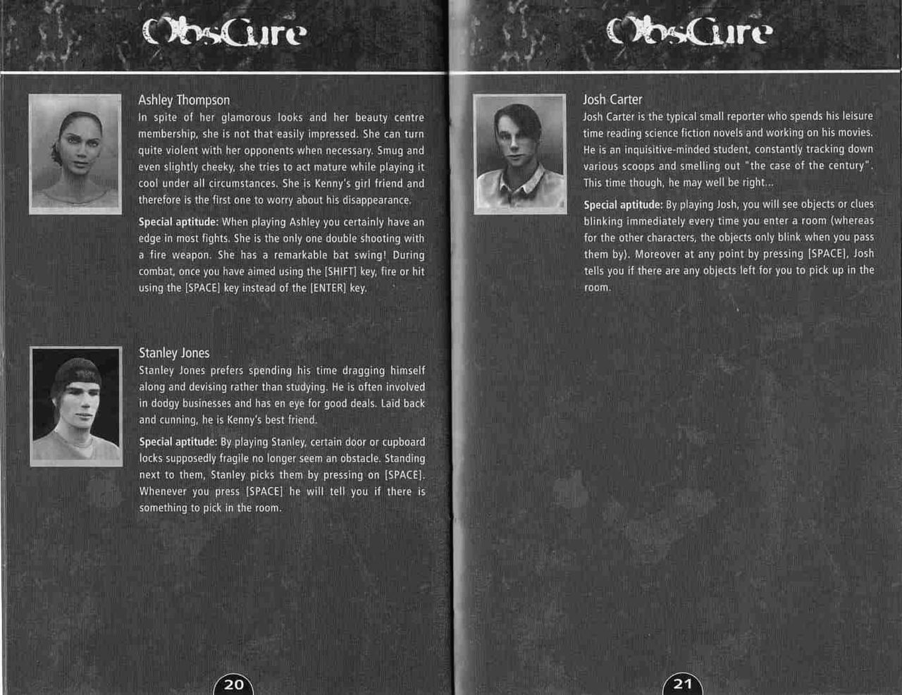 Obscure (PC (DOS/Windows)) Game Manual 11