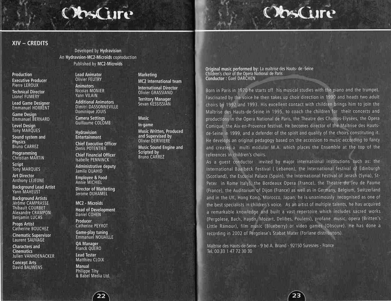 Obscure (PC (DOS/Windows)) Game Manual 12