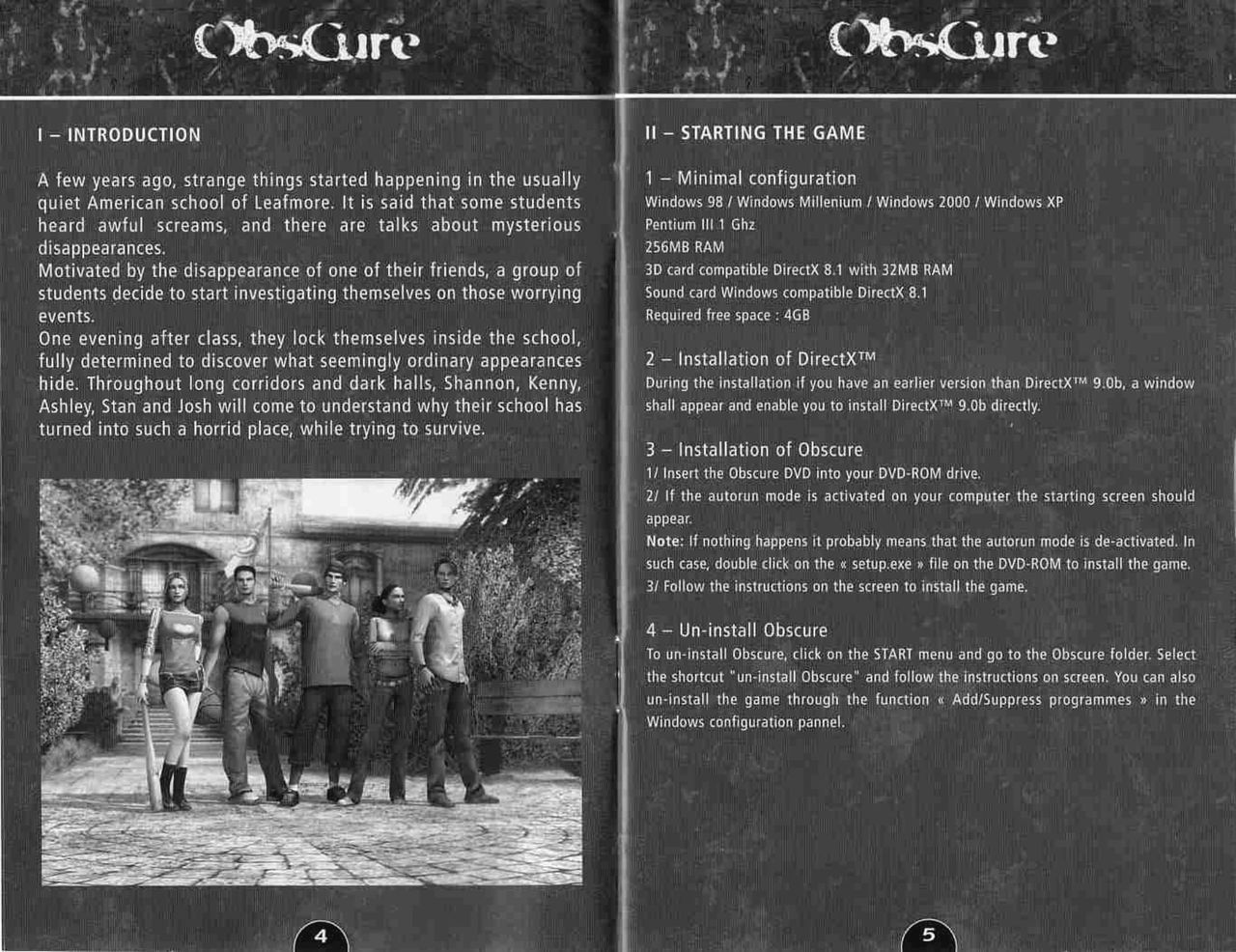 Obscure (PC (DOS/Windows)) Game Manual 3