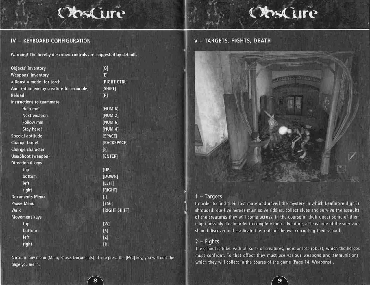 Obscure (PC (DOS/Windows)) Game Manual 5