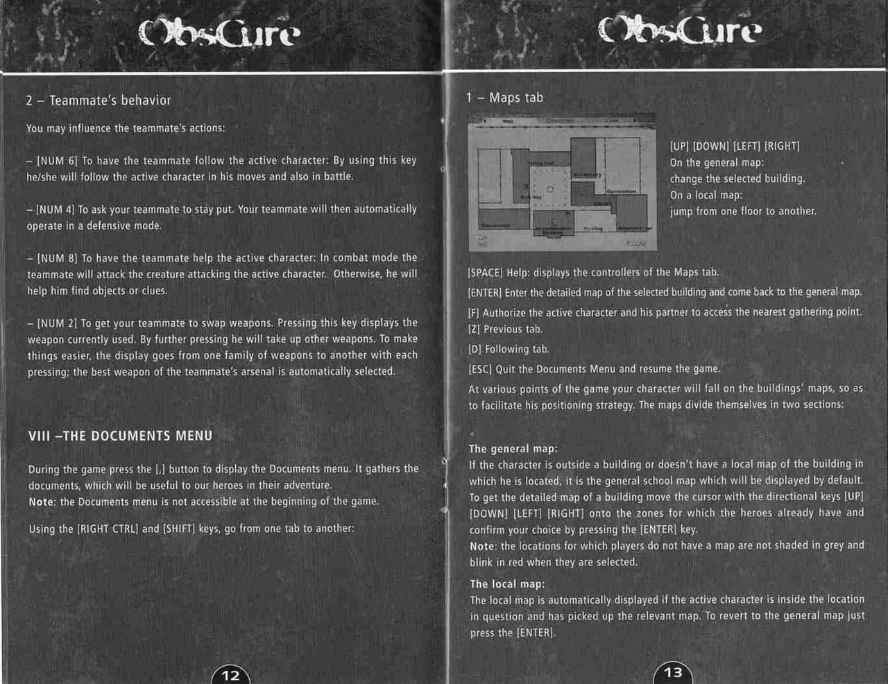 Obscure (PC (DOS/Windows)) Game Manual 7