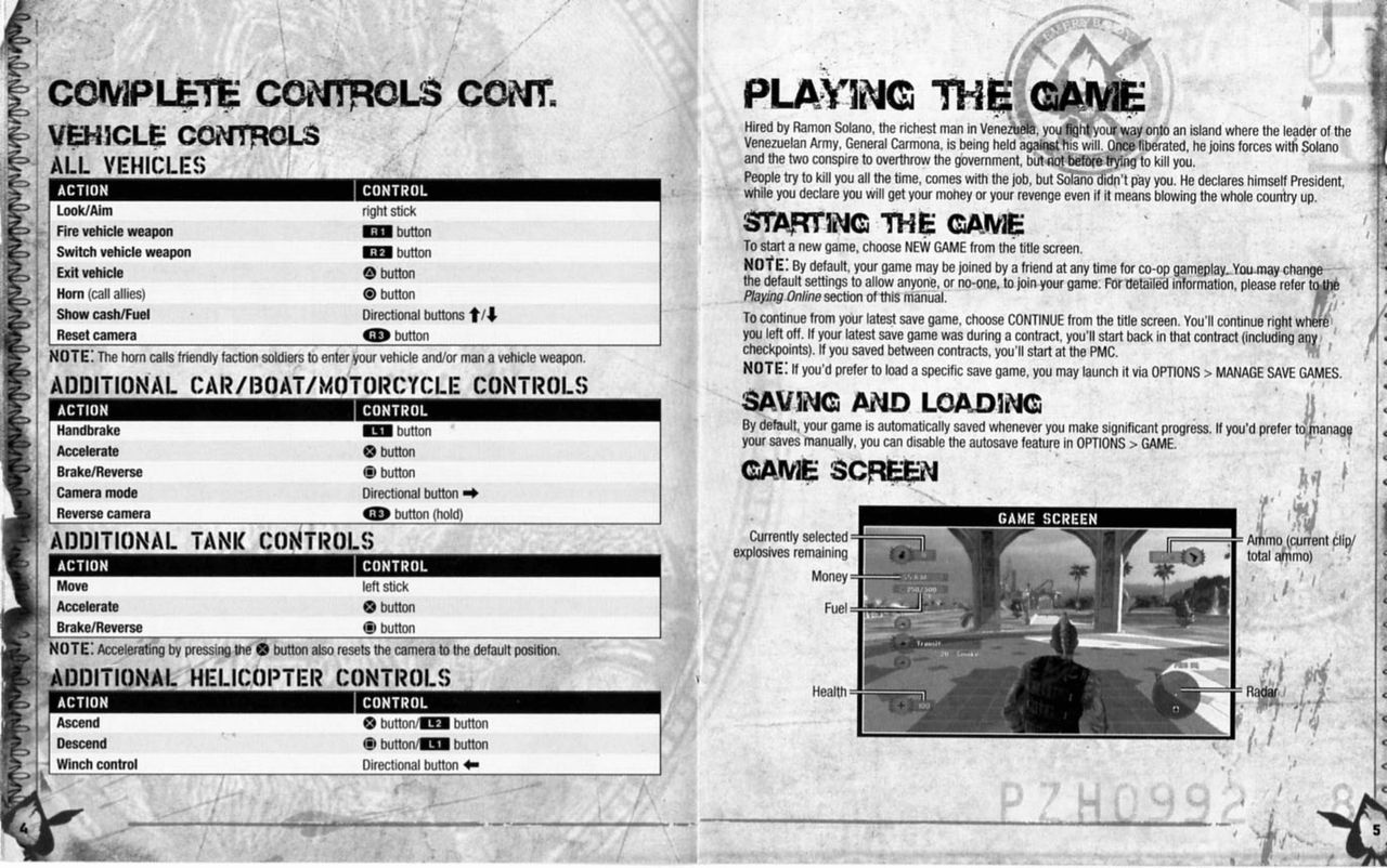 Mercenaries 2 (PlayStation 3) Game Manual 4