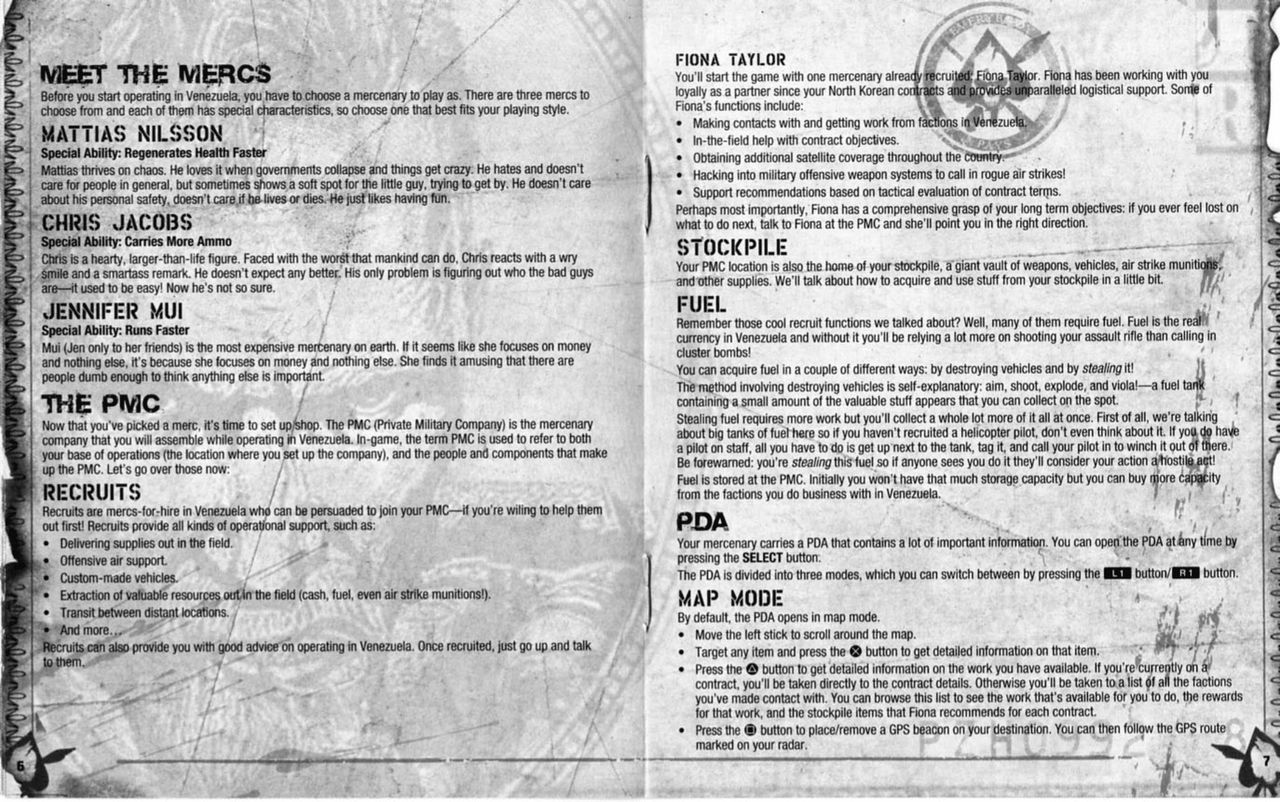 Mercenaries 2 (PlayStation 3) Game Manual 5
