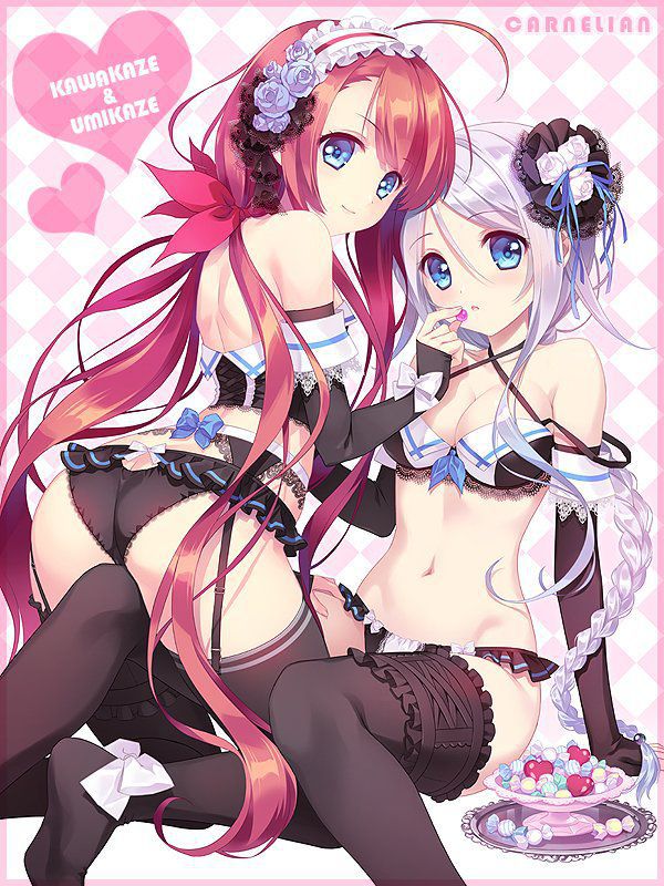 Whipy thighs are attractive, but it's a big difference 2D erotic image if you don't have a garter belt 12