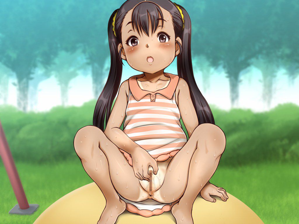 It's hard to even take off your clothes! Masturbation 2D erotic image of a nasty Loli girl who wants to touch now 17