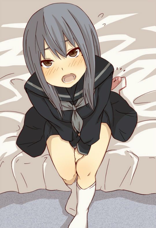 It's hard to even take off your clothes! Masturbation 2D erotic image of a nasty Loli girl who wants to touch now 5