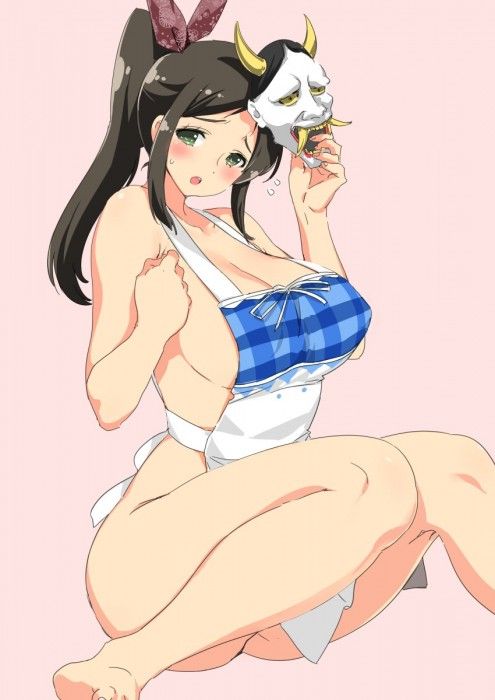 【Secondary】Naughty image of a cute girl with a naked apron 5