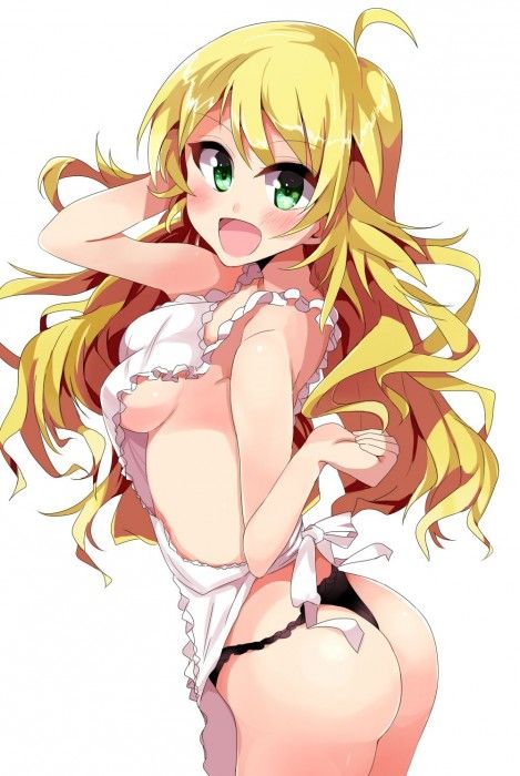 【Secondary】Naughty image of a cute girl with a naked apron 9