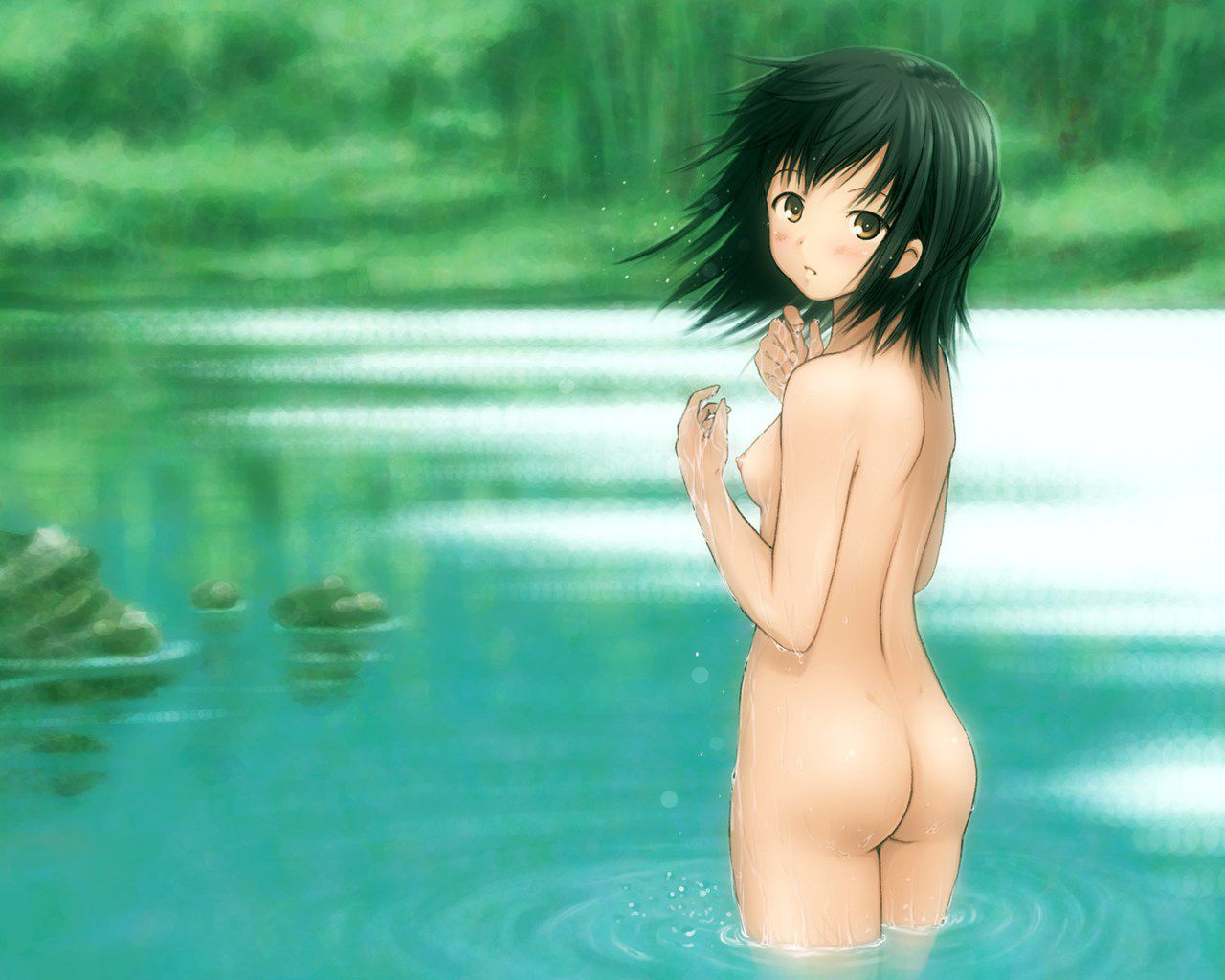 Girls naked are cute, beautiful and sly! 2D erotic image that you can't get excited 12