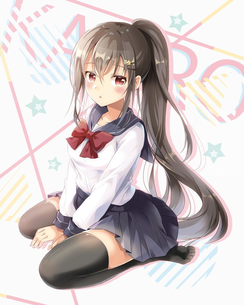 Cute 2D image of ponytail. 3
