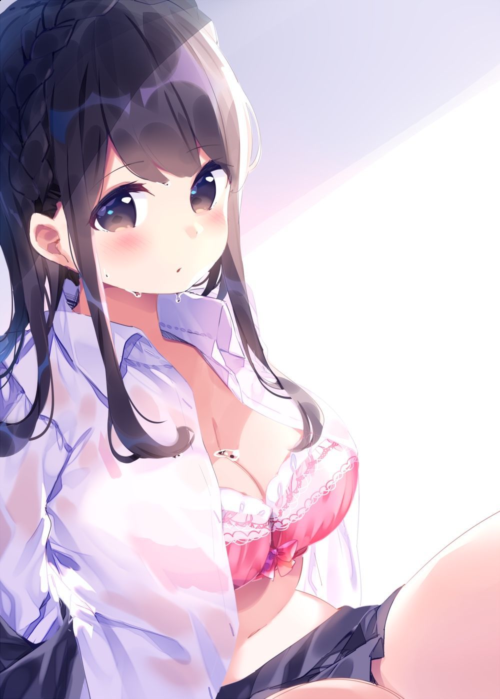 Erotic anime summary Erotic image of a girl who is too while wearing a bra [secondary erotic] 15