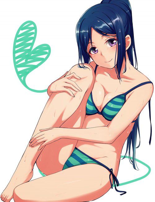 【Secondary erotic】 Here is the erotic image of a girl wearing cute striped pants and swimsuit 25