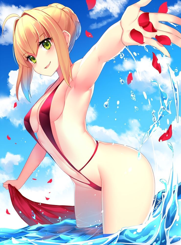 Erotic image of a sexy girl wearing a swimsuit of a sling shot [secondary erotic] 2