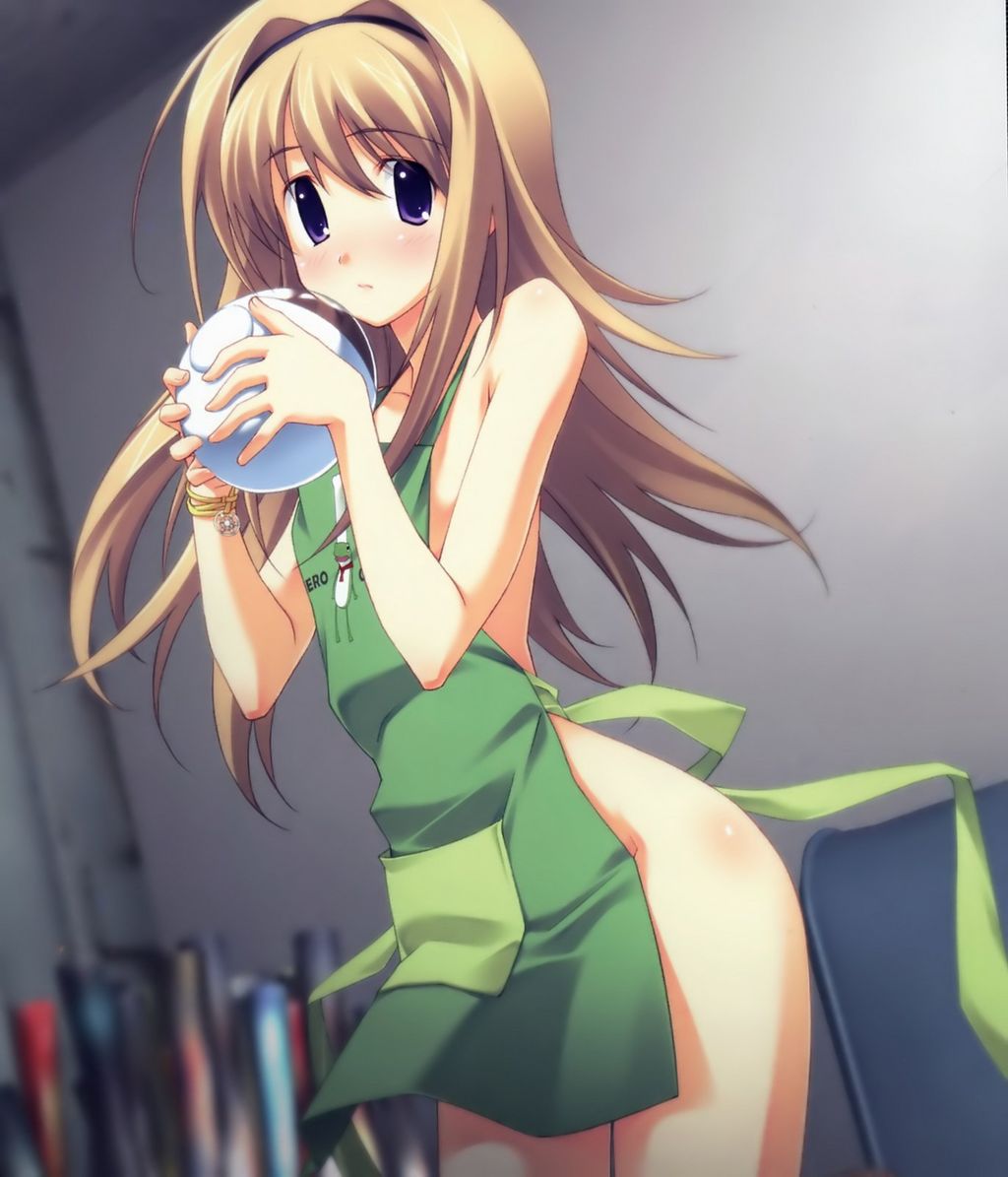 【Secondary erotic】 Here is the erotic image of a girl who tempts a with a naked apron 8