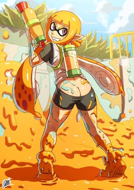 [Splatoon] erotic image that pulls out with squid's etch 13