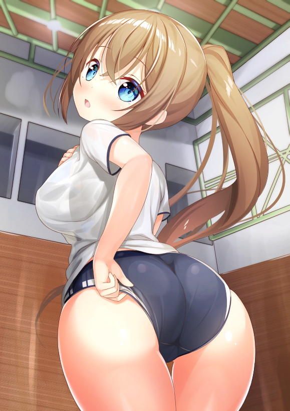 It's grown too much and doesn't fit the size?! Image of a girl ♪ in bloomers + gym clothes with snappy breasts and buttocks 39