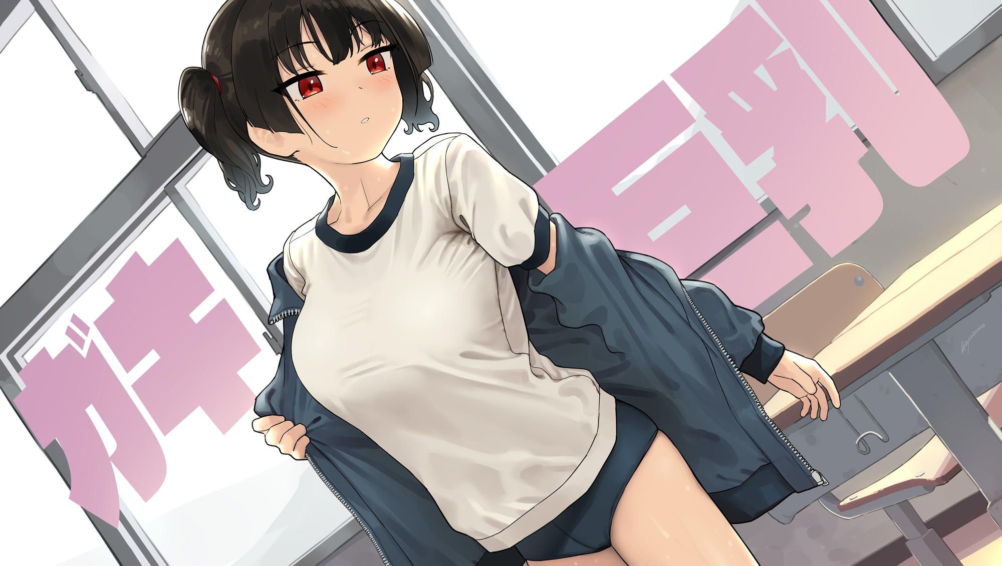 It's grown too much and doesn't fit the size?! Image of a girl ♪ in bloomers + gym clothes with snappy breasts and buttocks 40