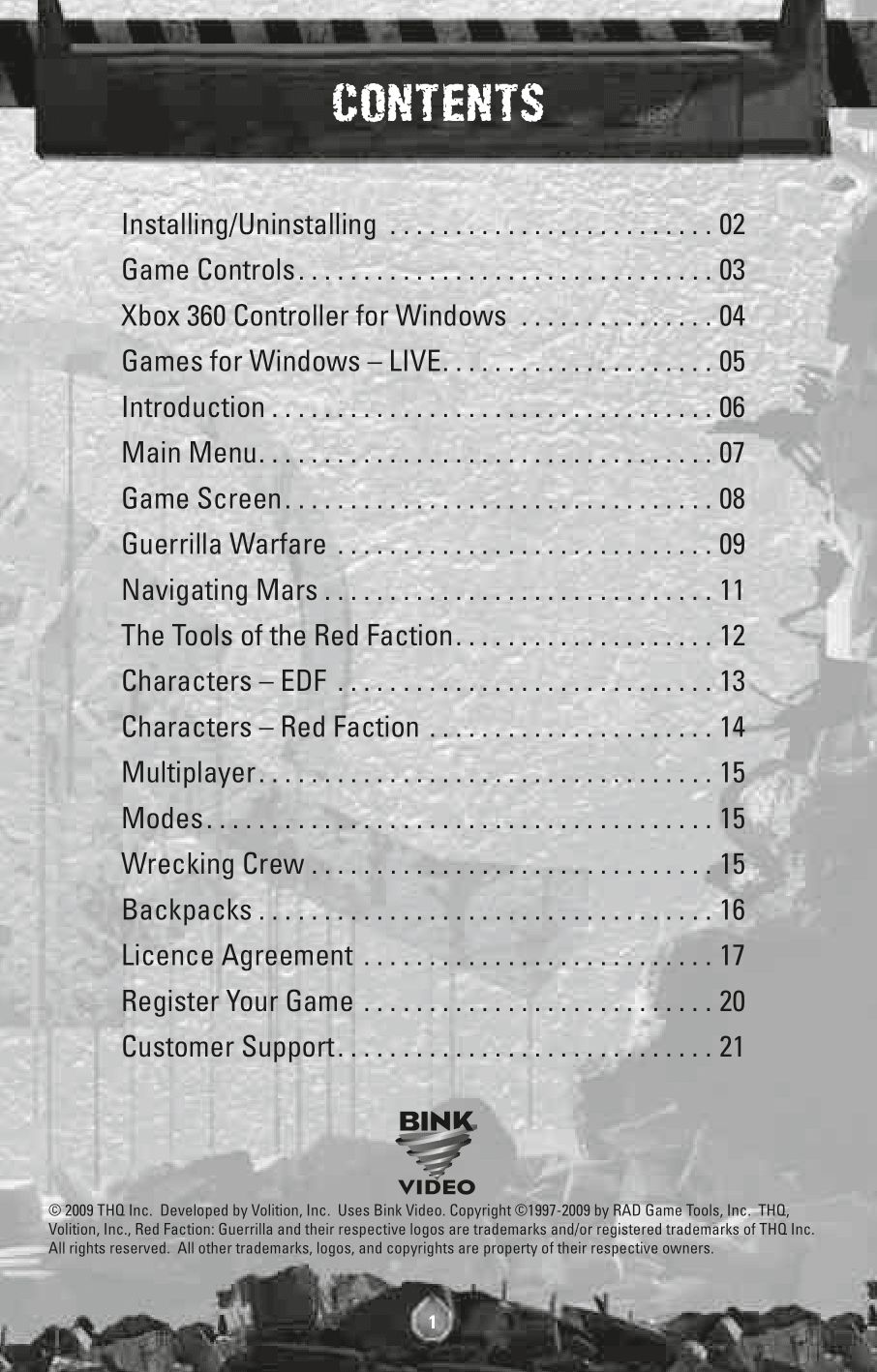 Red Faction - Guerilla (PC (DOS/Windows)) Game Manual 3