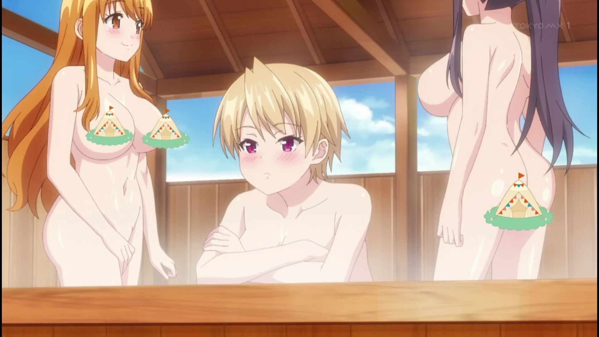 The scene where you have sex with 3 girls in episode 6 of the anime "Harem Kyampu!" 3