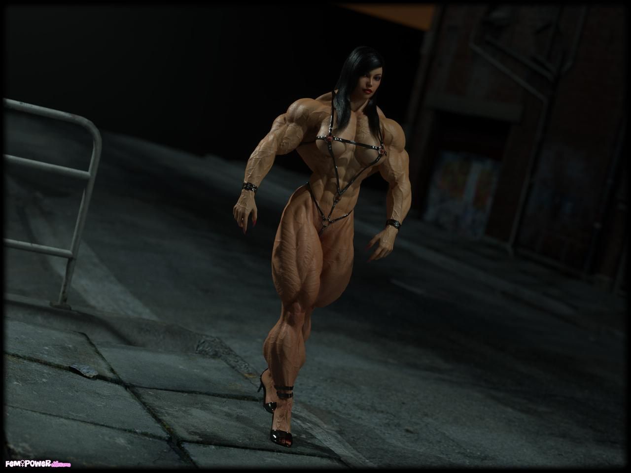 Muscle girls 3D models_ part 2 by Tigersan 111