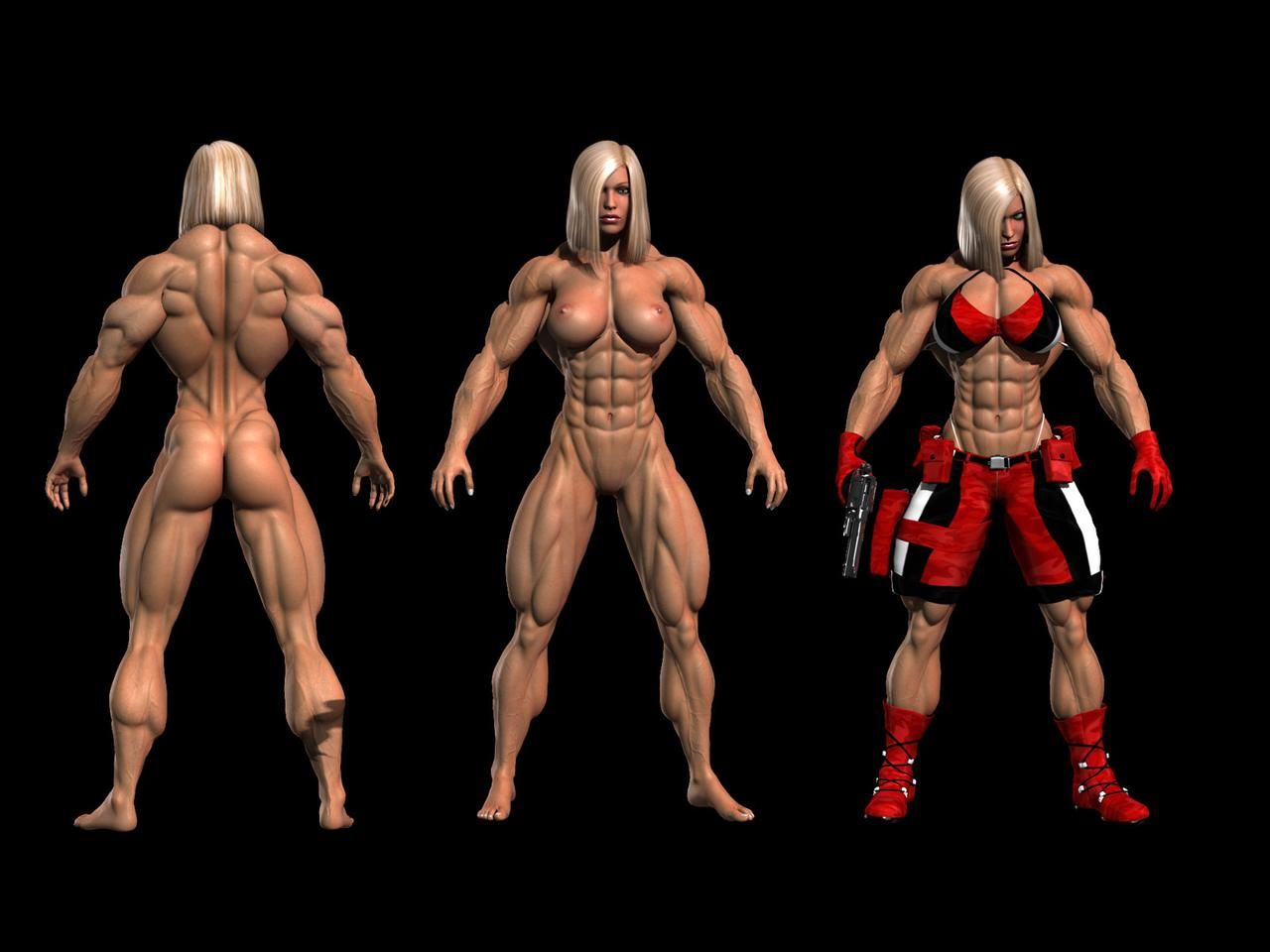 Muscle girls 3D models_ part 2 by Tigersan 117