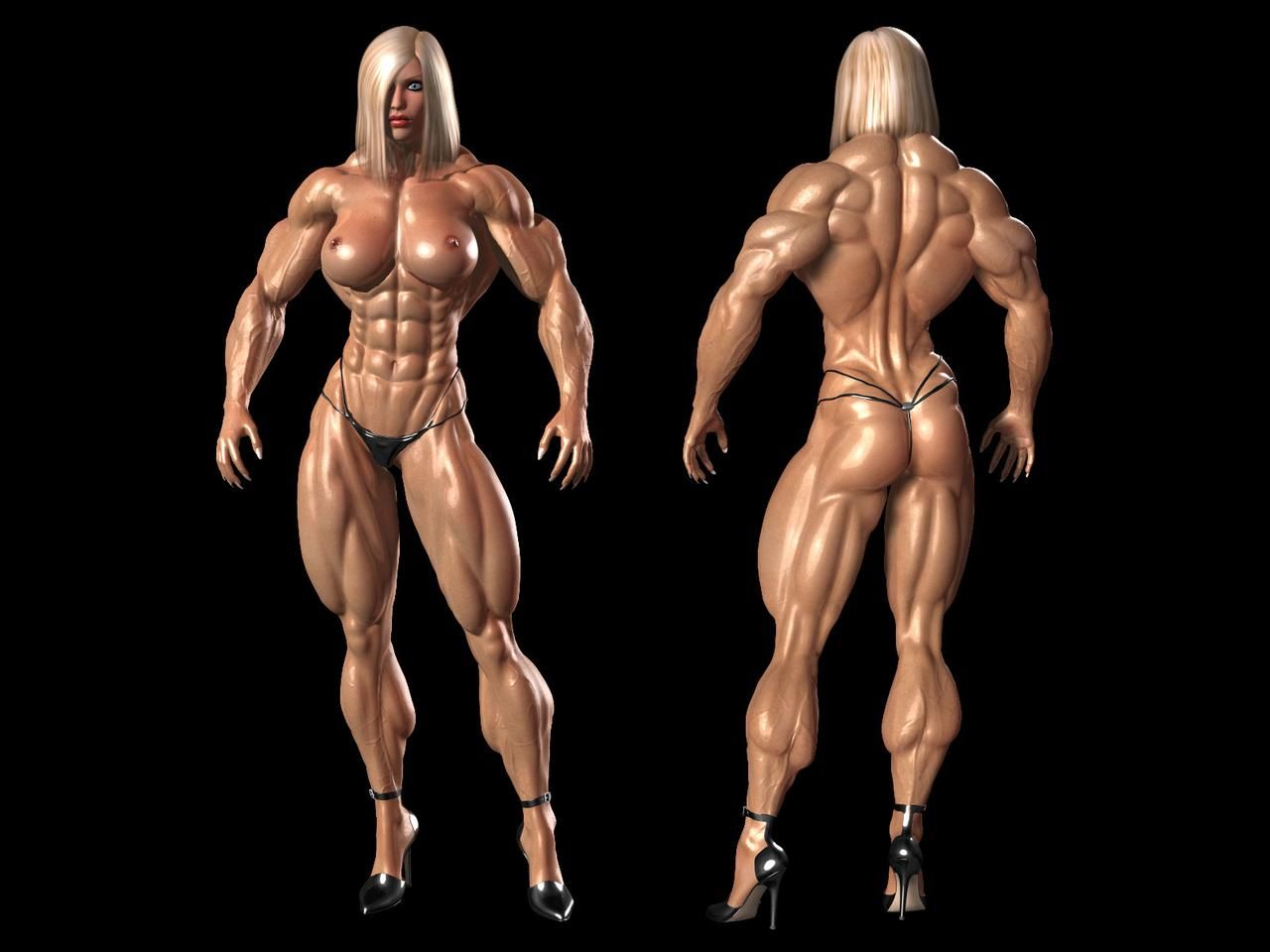 Muscle girls 3D models_ part 2 by Tigersan 124
