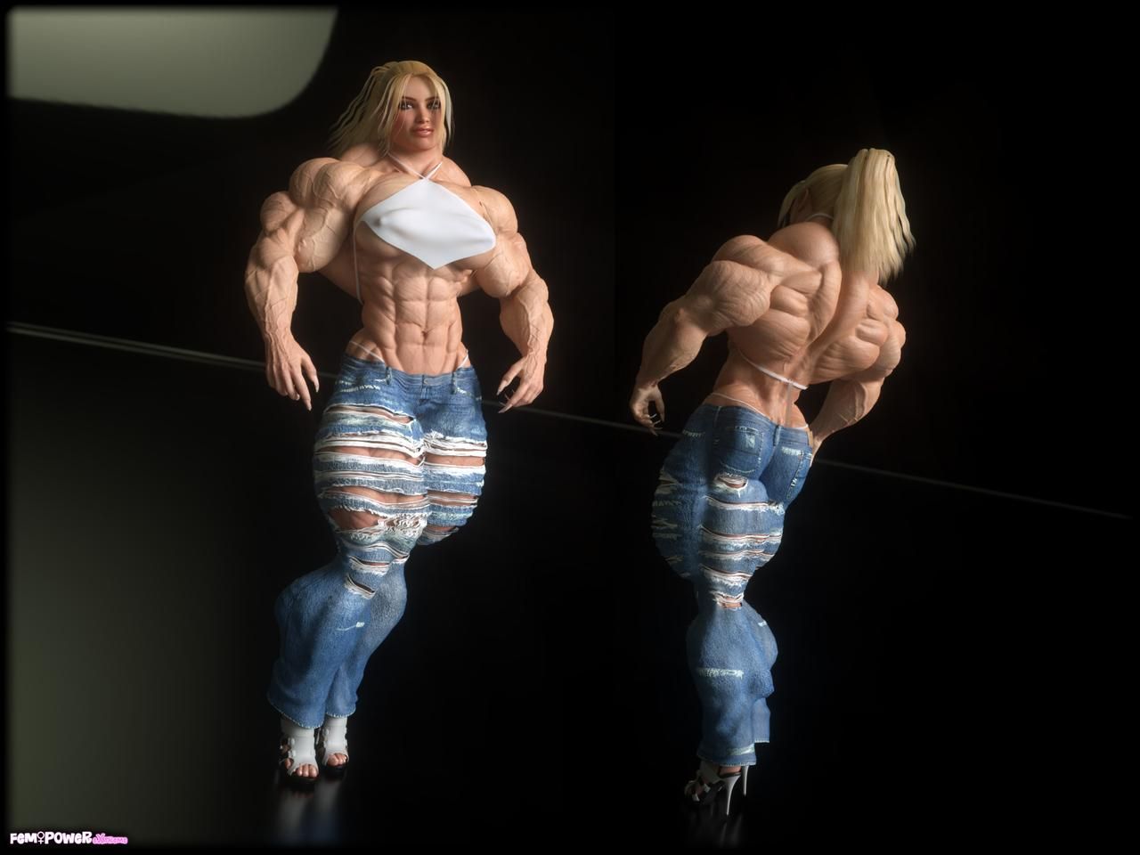 Muscle girls 3D models_ part 2 by Tigersan 15