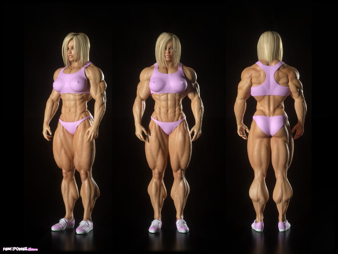 Muscle girls 3D models_ part 2 by Tigersan 161