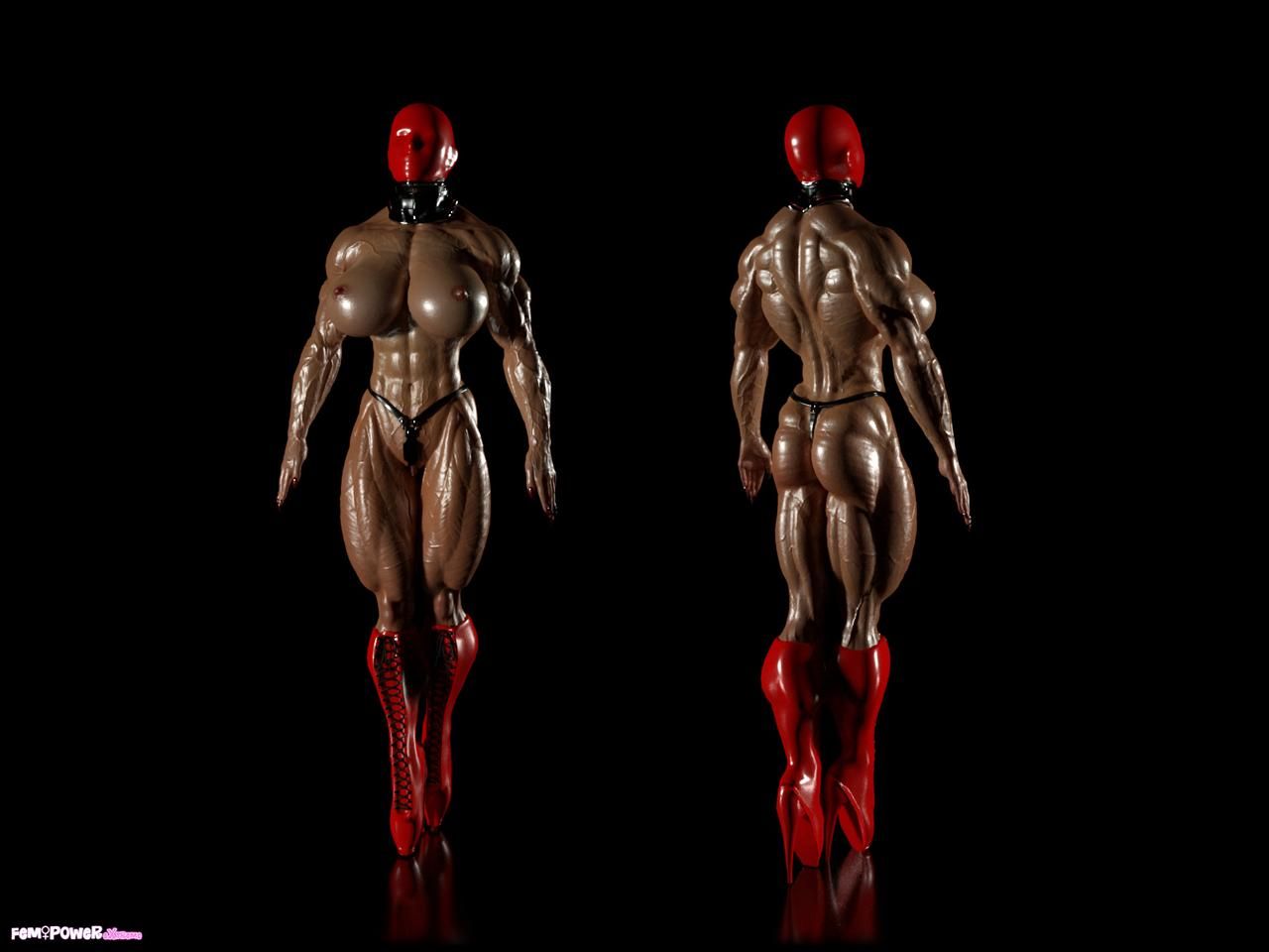 Muscle girls 3D models_ part 2 by Tigersan 23