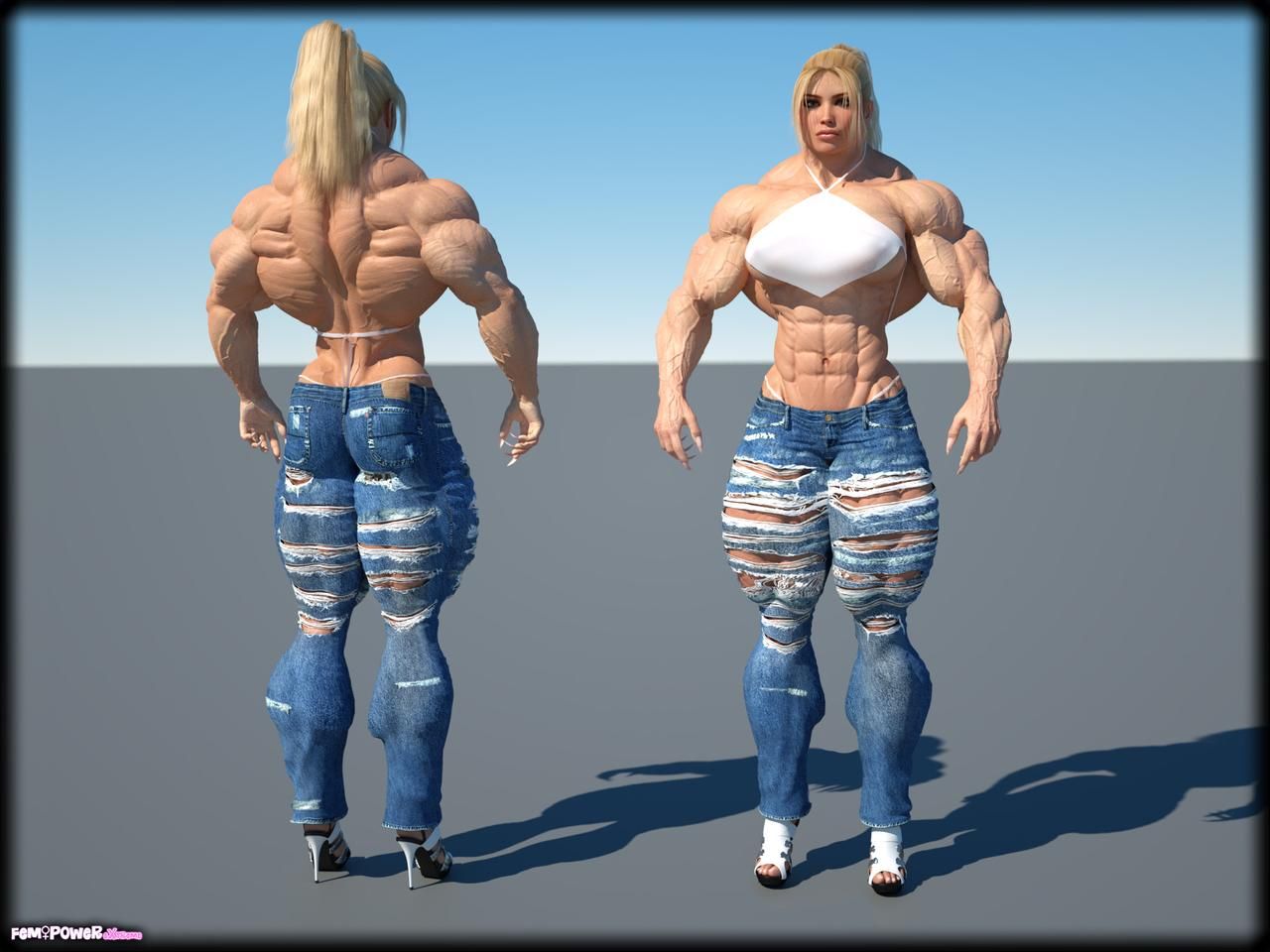 Muscle girls 3D models_ part 2 by Tigersan 8