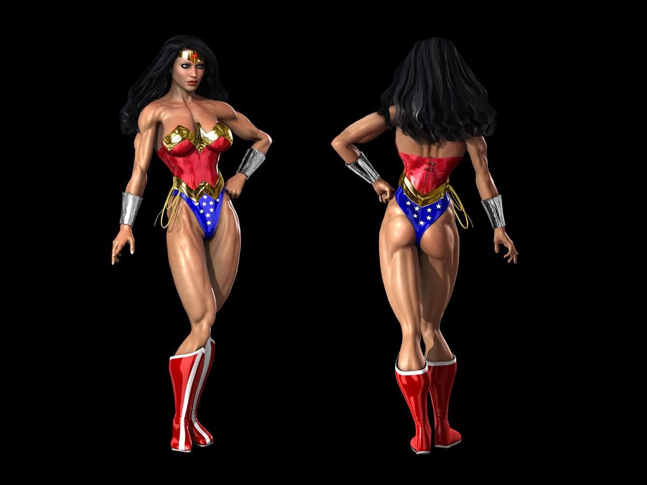Muscle girls 3D models_ part 2 by Tigersan 80