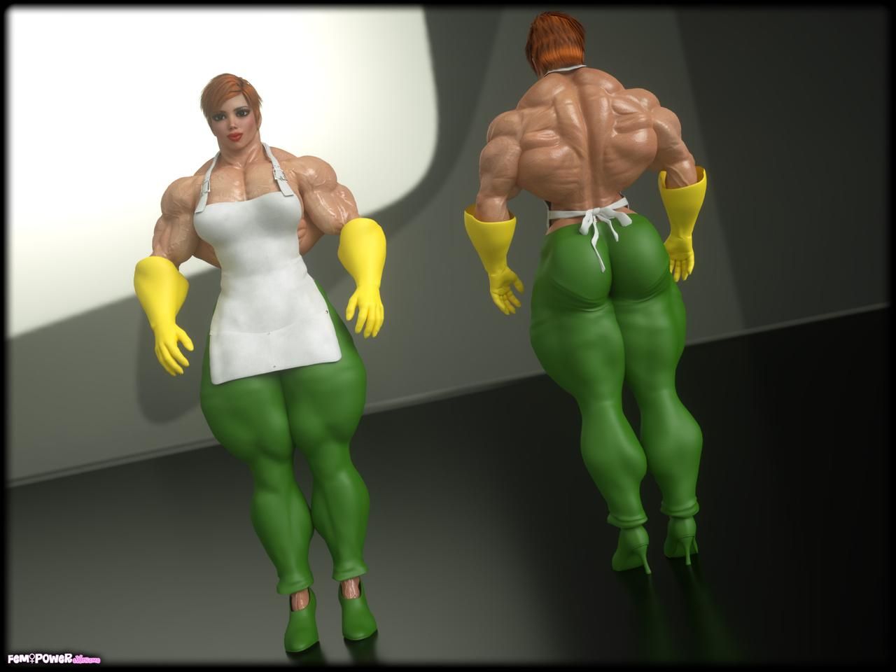 Muscle girls 3D models_ part 2 by Tigersan 92
