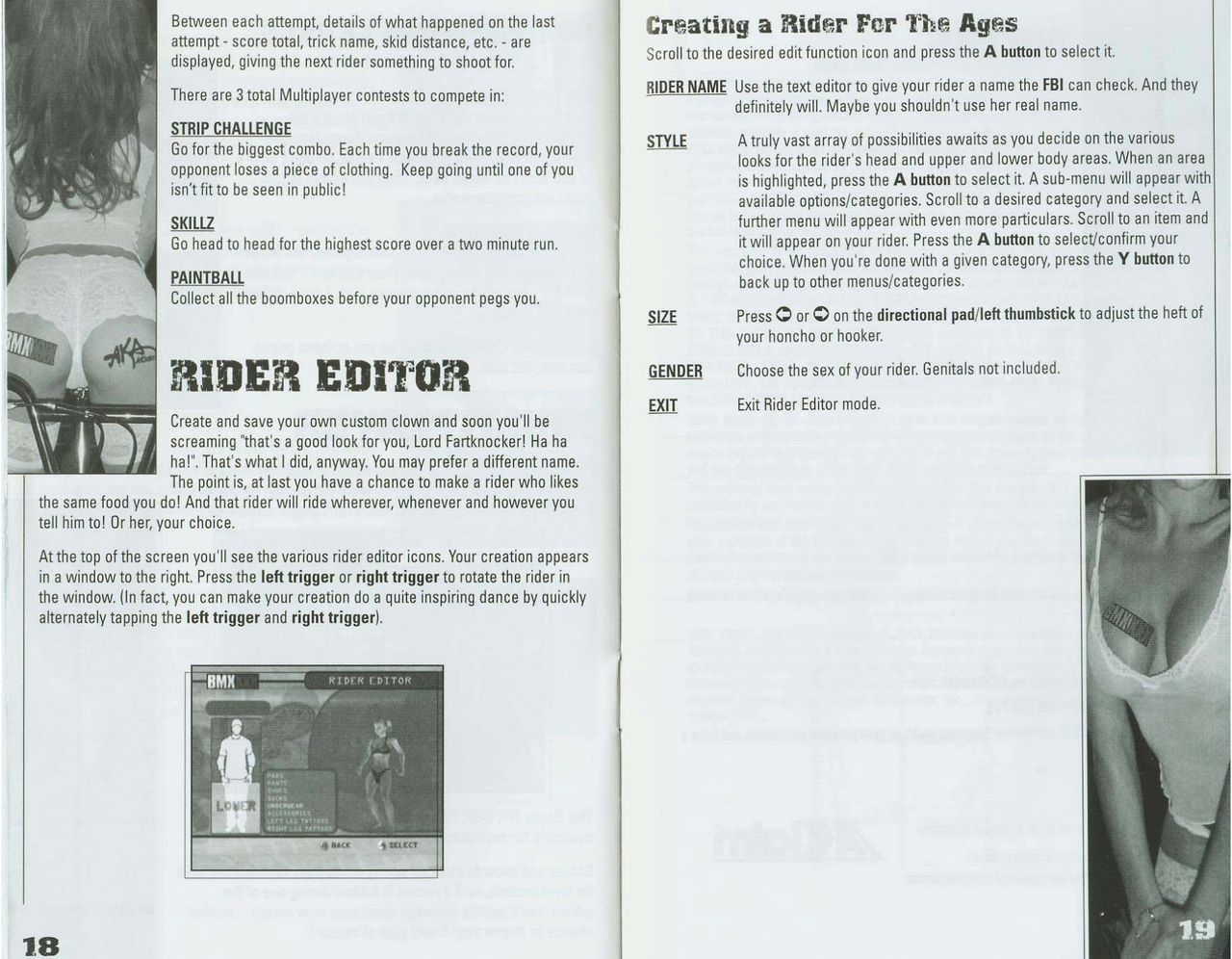 BMX XXX (Xbox) Game Manual 11