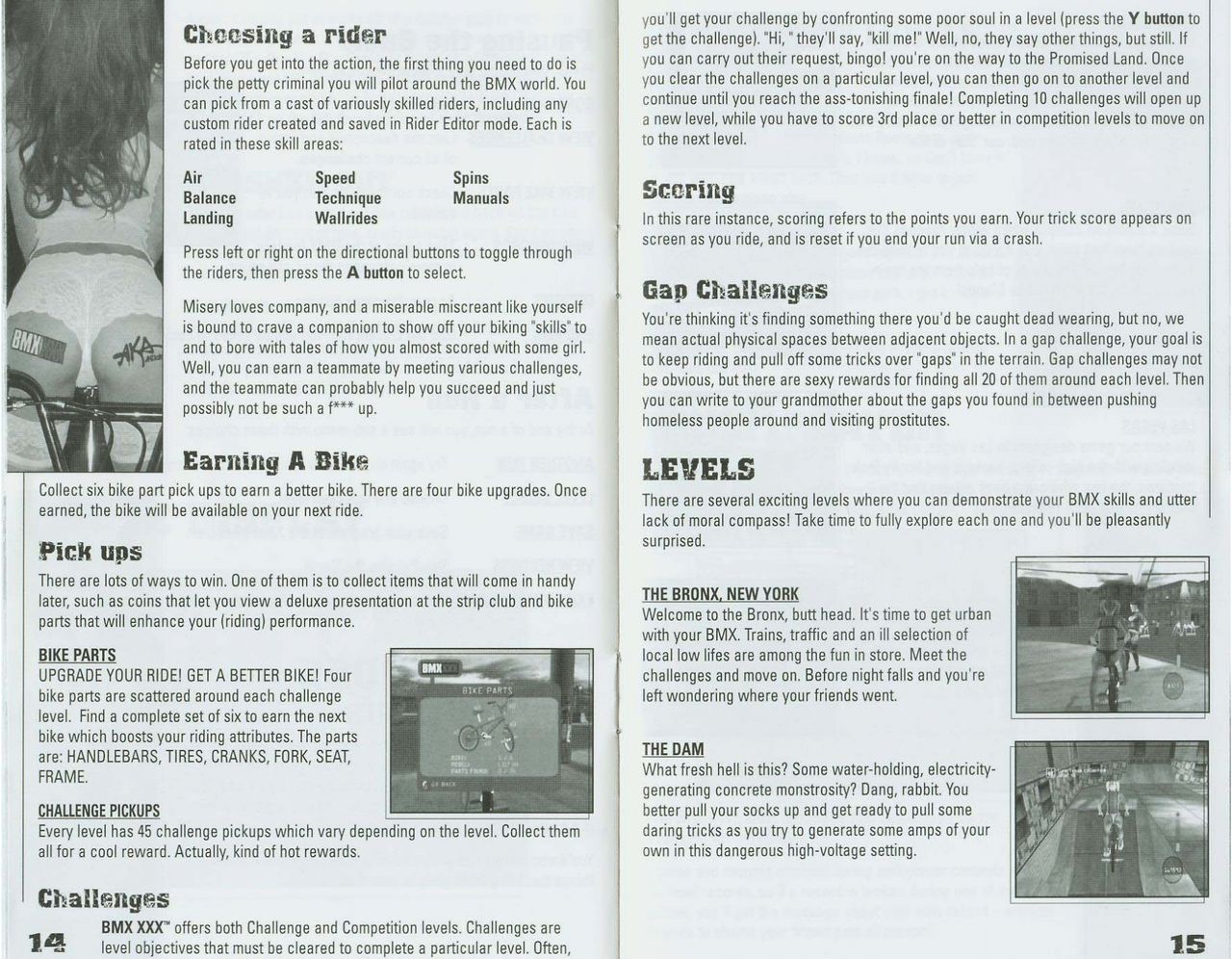 BMX XXX (Xbox) Game Manual 9