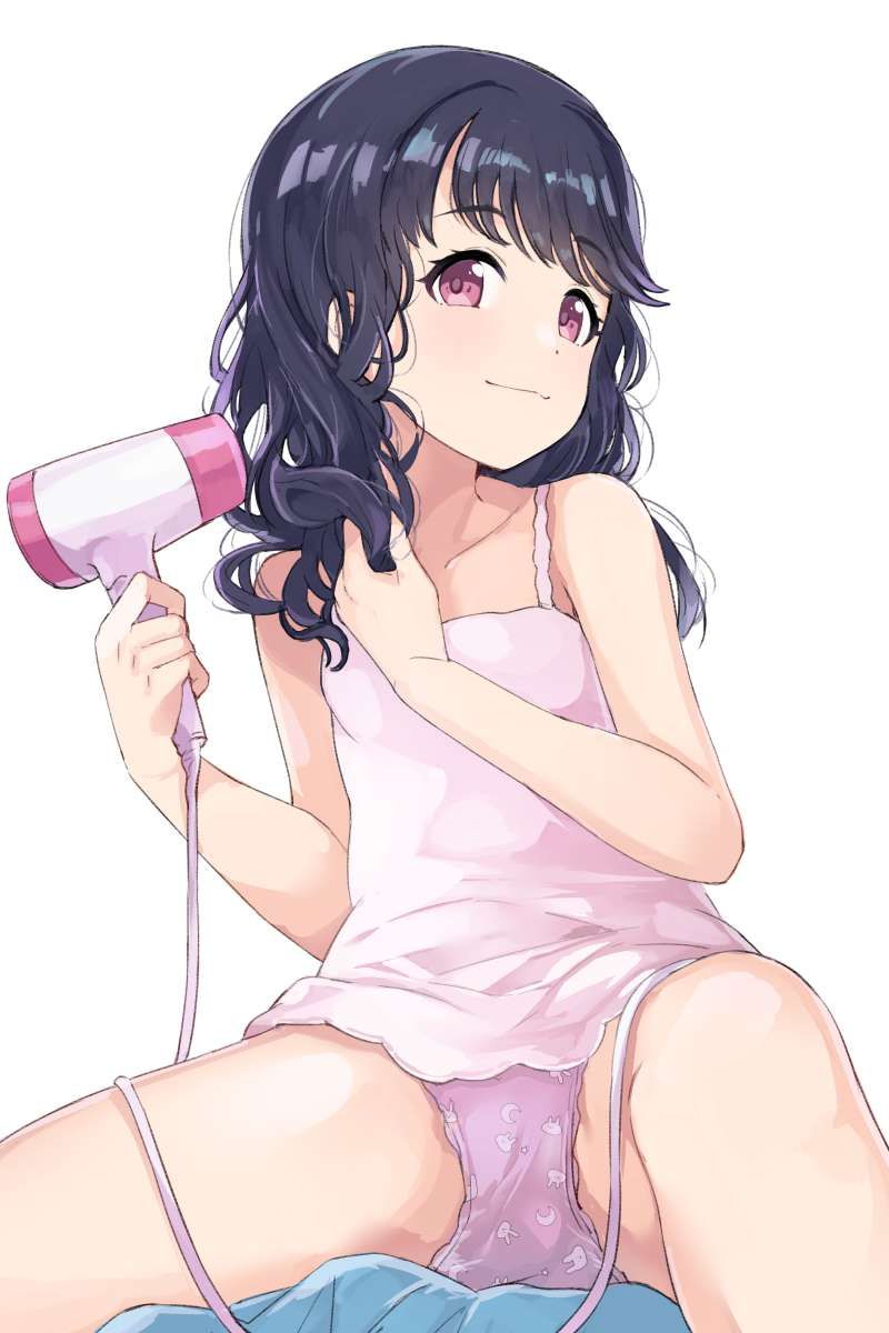 Secondary erotic image of a girl after a bath drying her hair with a hair dryer 30
