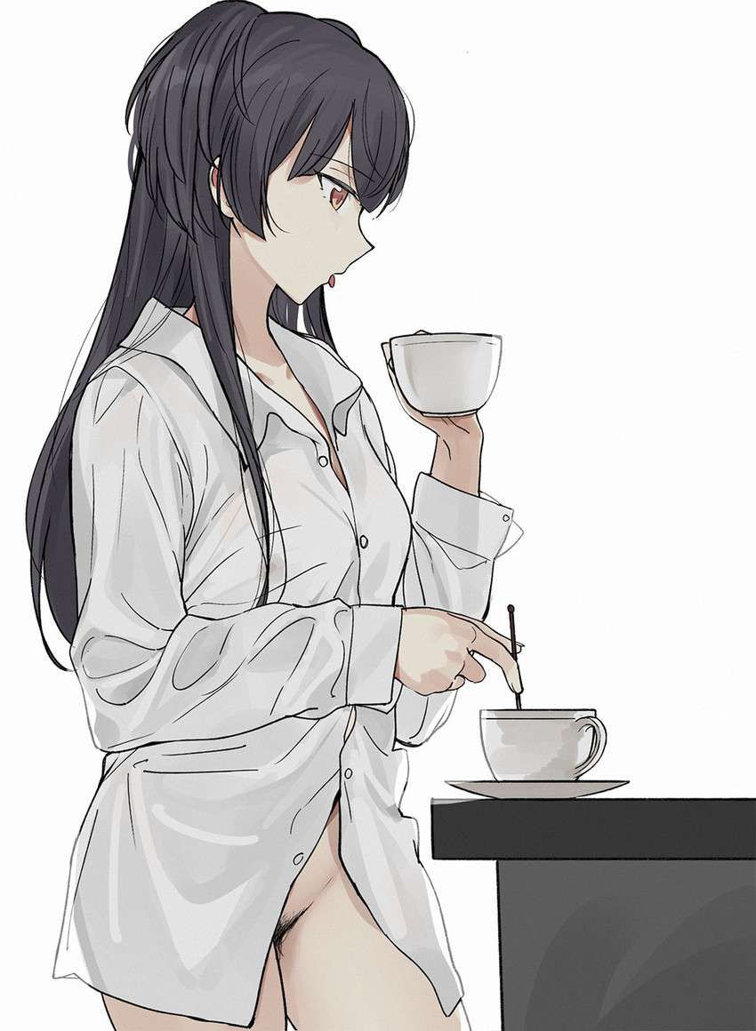 【Morning after the day】Secondary erotic image of a girl who has a coffee cup 12